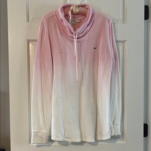 Vineyard Vines Women's Pink to White Gradient Cowl Neck Sweater